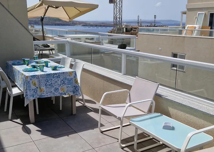 Sea View New Penthouse Terrace & Garage Parking * San Pawl il-Baħar